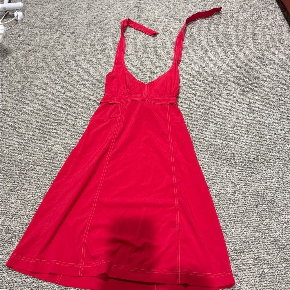 Athleta Red Halter Dress